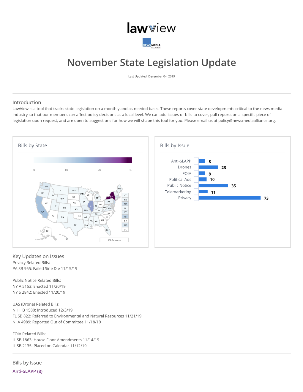 November State Legislation Update
