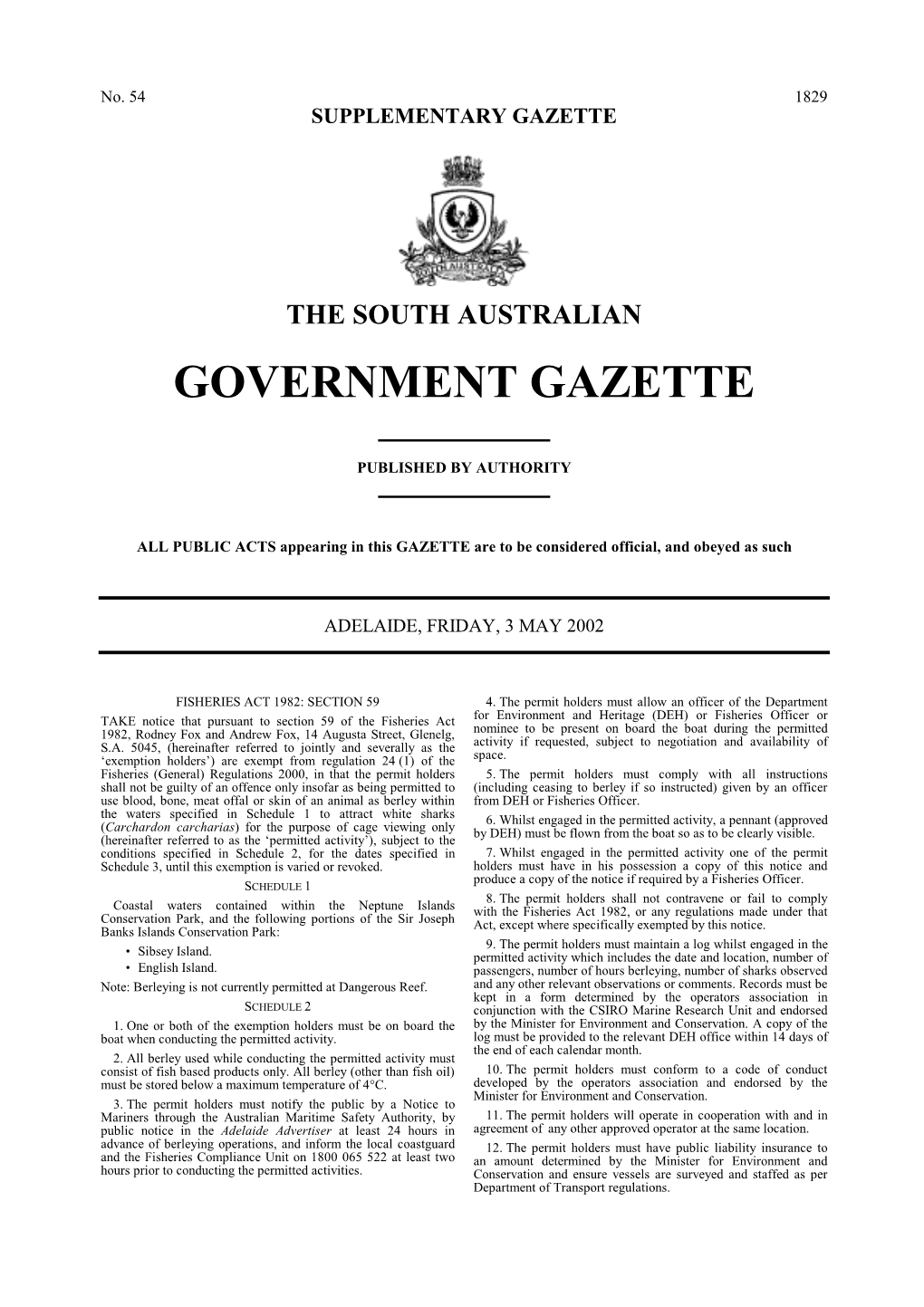 Government Gazette