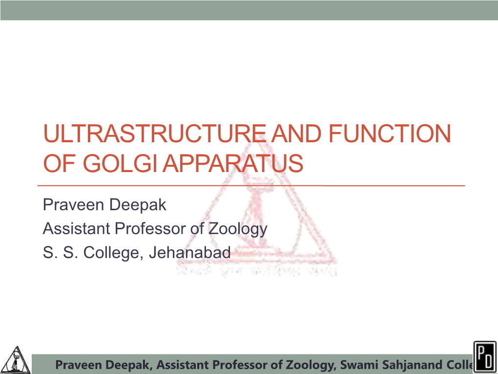 Ultrastructure and Function of Golgi Apparatus