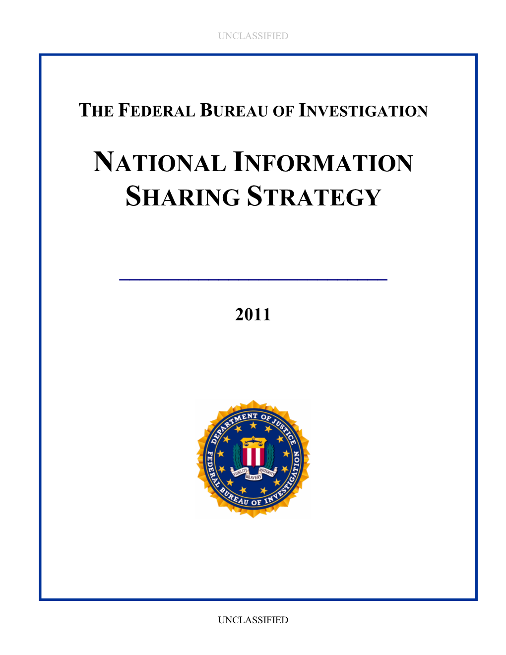 FBI National Information Sharing Strategy