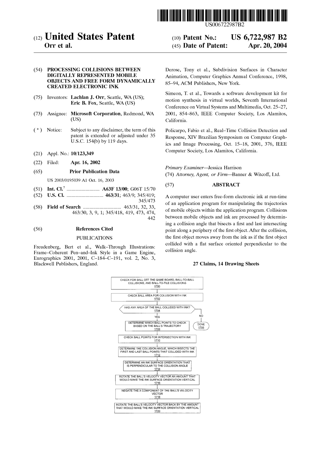 (12) United States Patent (10) Patent N0.: US 6,722,987 B2 Orr Et Al