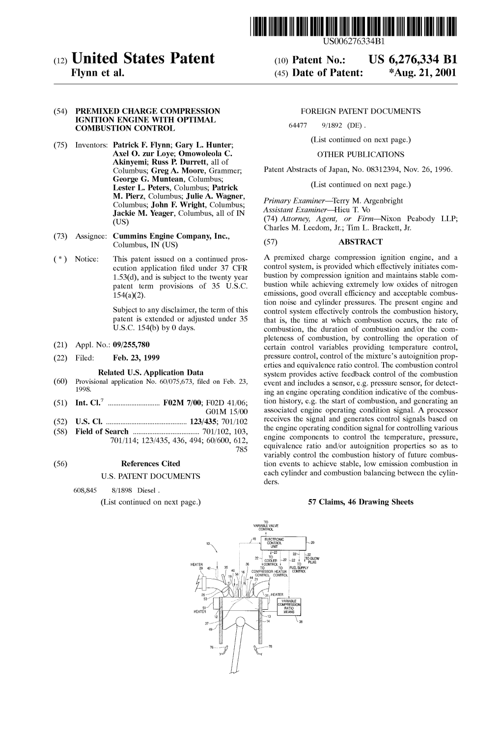 (12) United States Patent (10) Patent No.: US 6,276,334 B1 Flynn Et Al