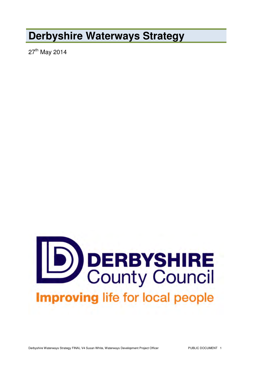 Derbyshire Waterways Strategy