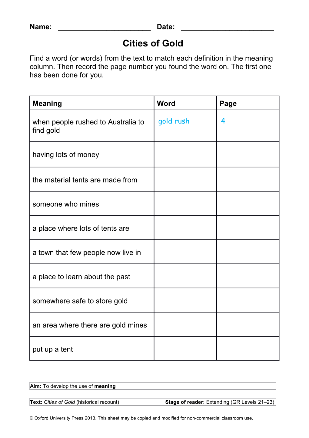 Activity Sheets Levels 9-11 s3