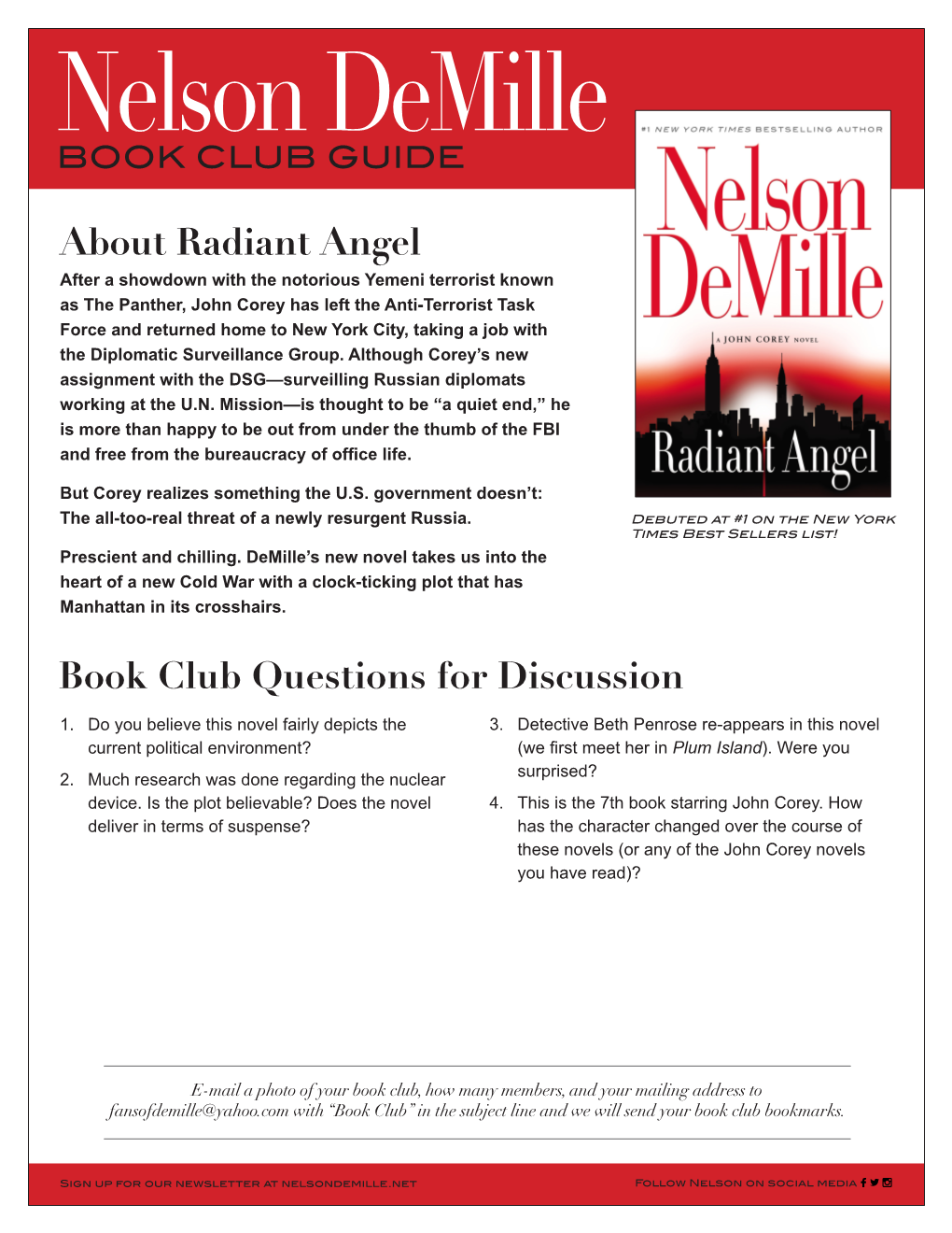 About Radiant Angel Book Club Questions for Discussion
