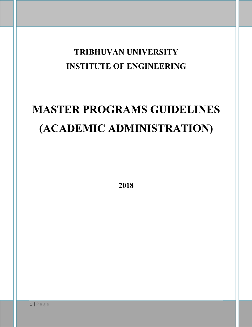 Master Programs Guidelines (Academic Administration)