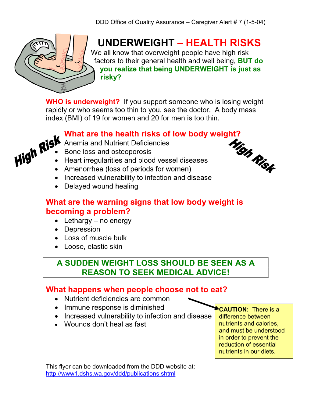 Health Risks of Being Underweight.Pdf