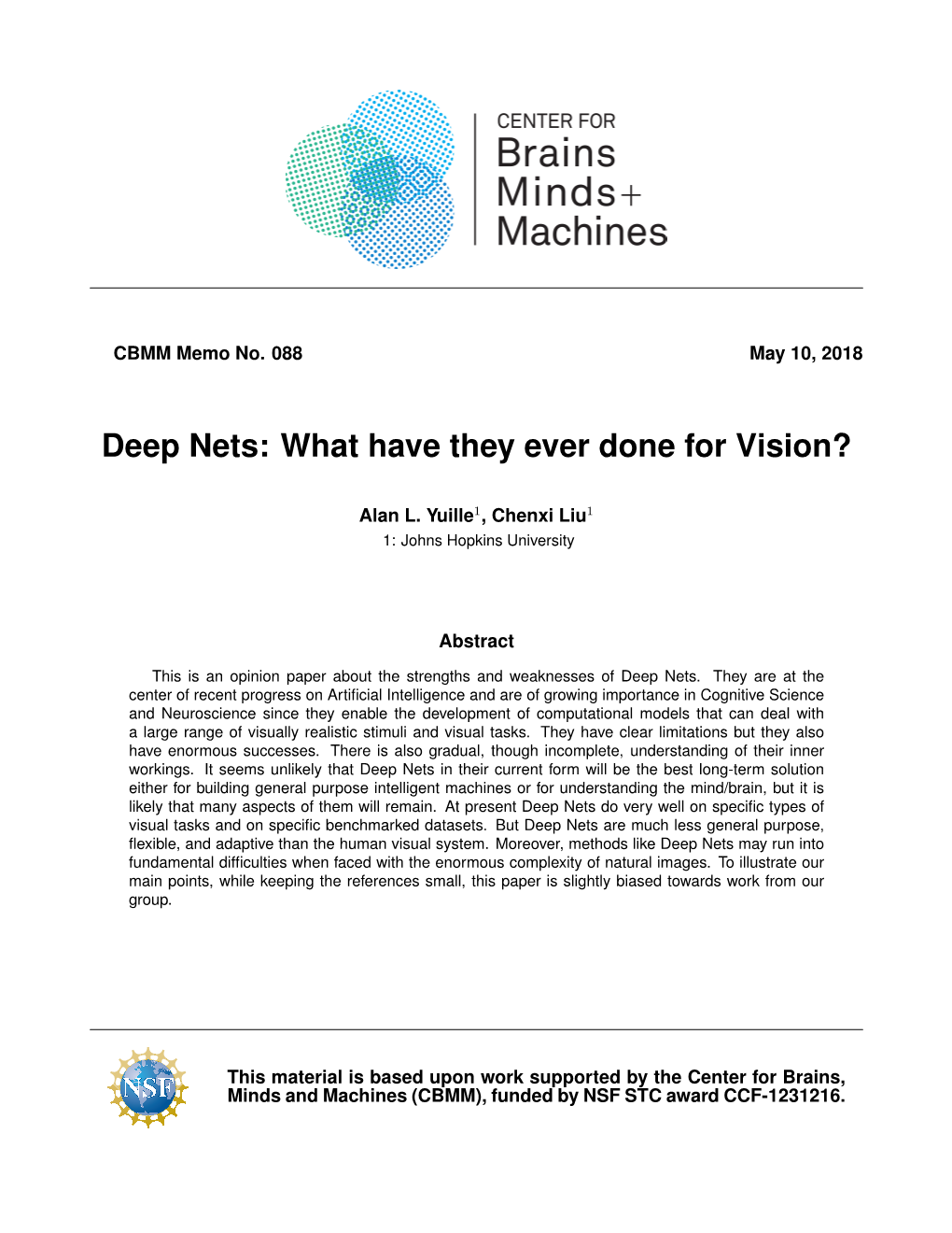 Deep Nets: What Have They Ever Done for Vision?