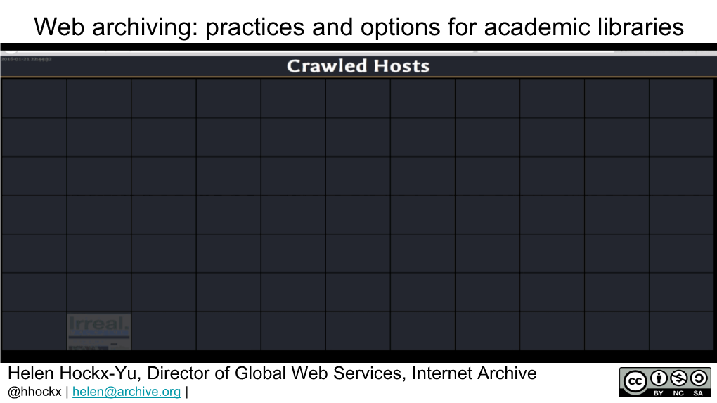 Web Archiving: Practices and Options for Academic Libraries