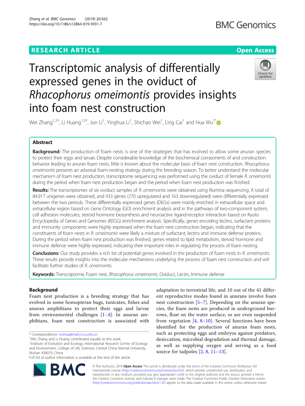 Transcriptomic Analysis of Differentially Expressed Genes In