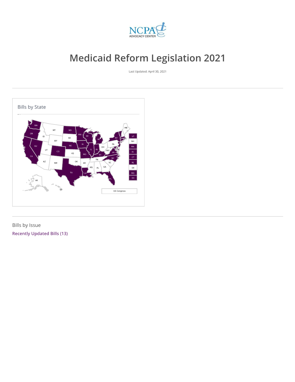 Medicaid Reform Legislation 2021