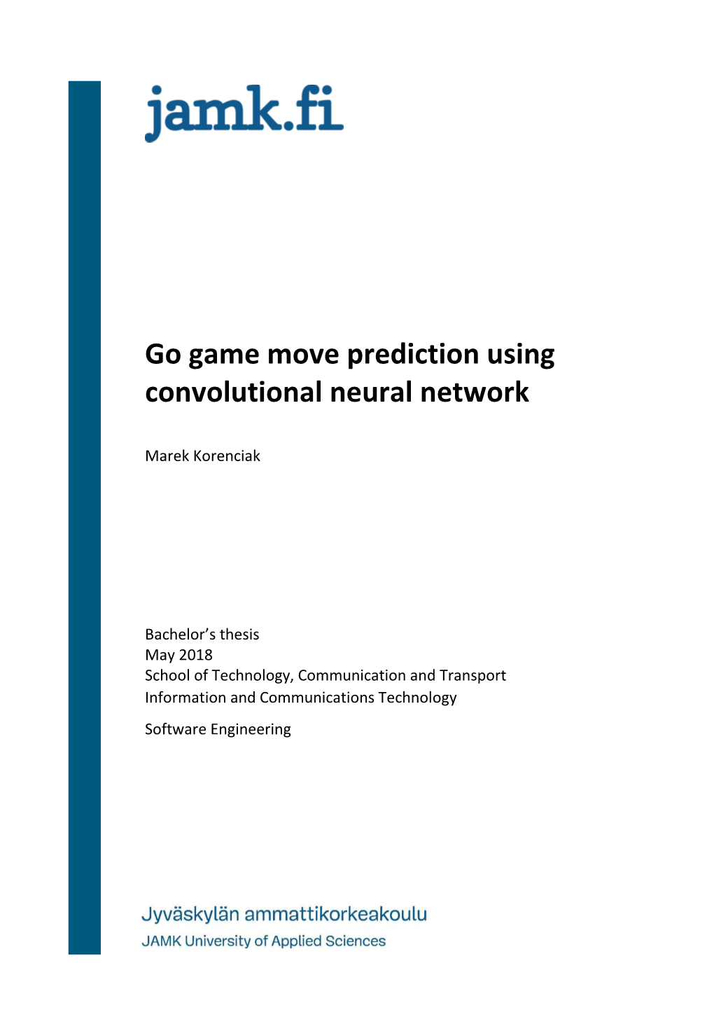 Go Game Move Prediction Using Convolutional Neural Network