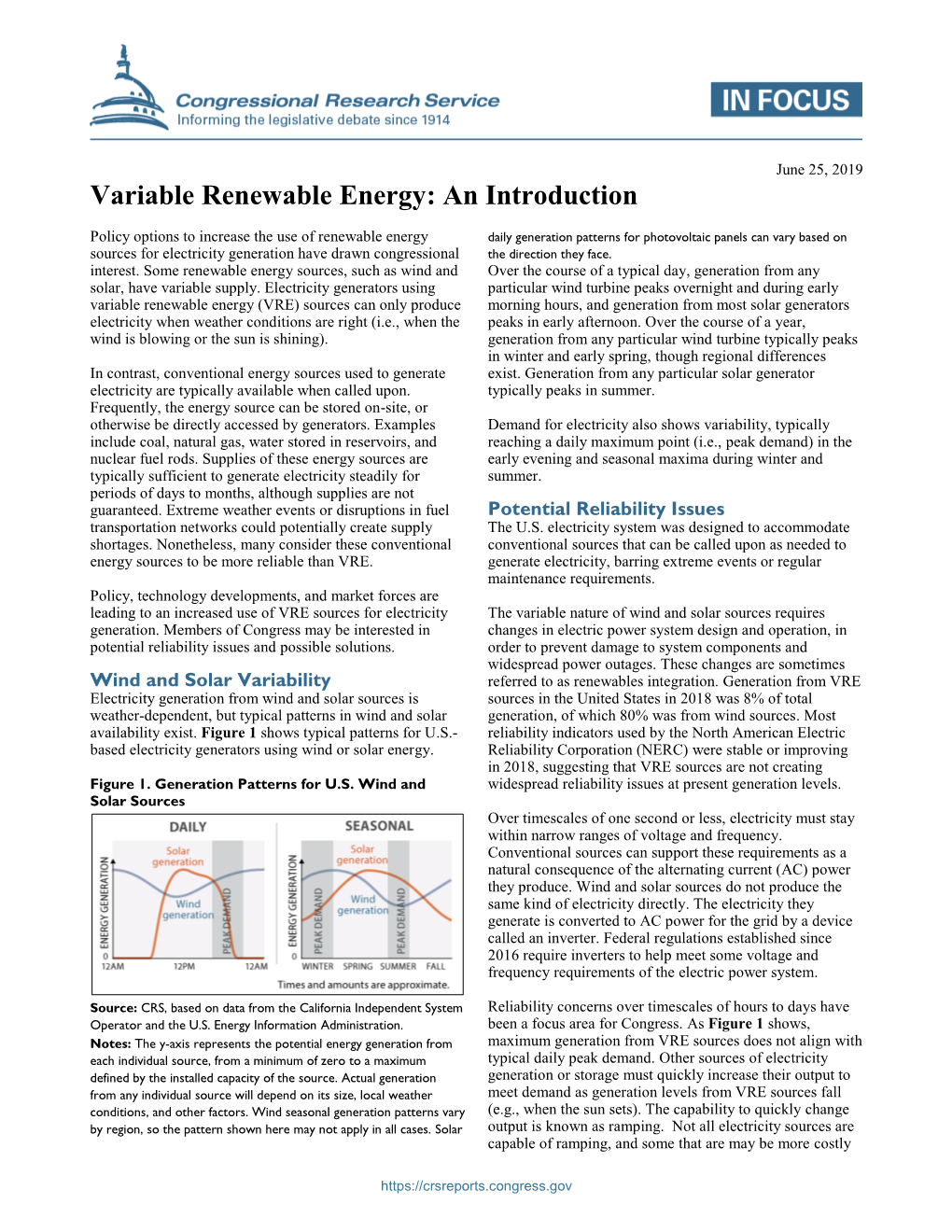 Variable Renewable Energy: an Introduction