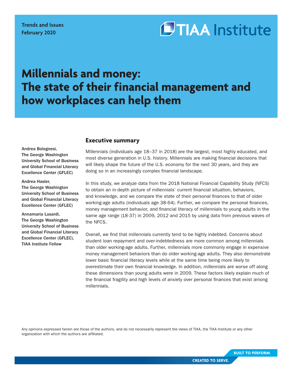 Millennials and Money: the State of Their Financial Management and How Workplaces Can Help Them