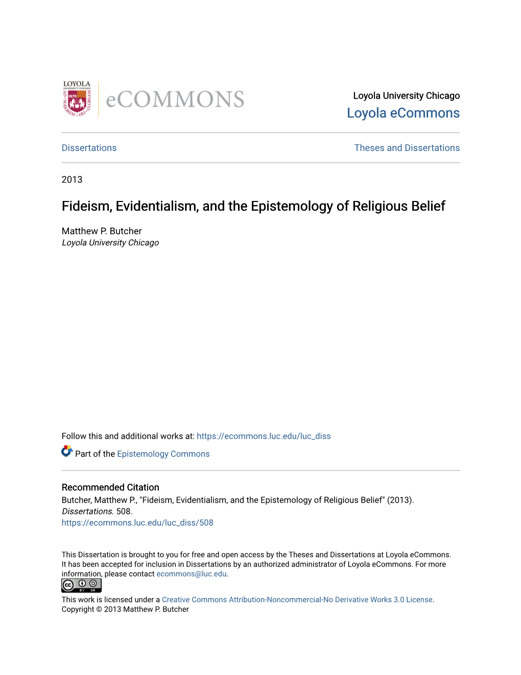 Fideism, Evidentialism, and the Epistemology of Religious Belief