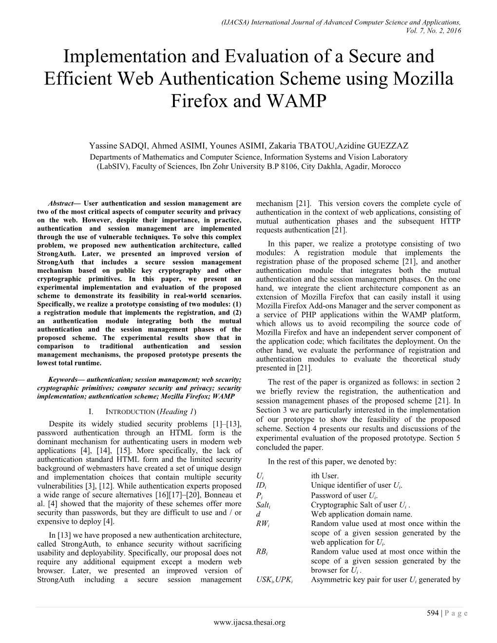 Implementation and Evaluation of a Secure and Efficient Web Authentication Scheme Using Mozilla Firefox and WAMP