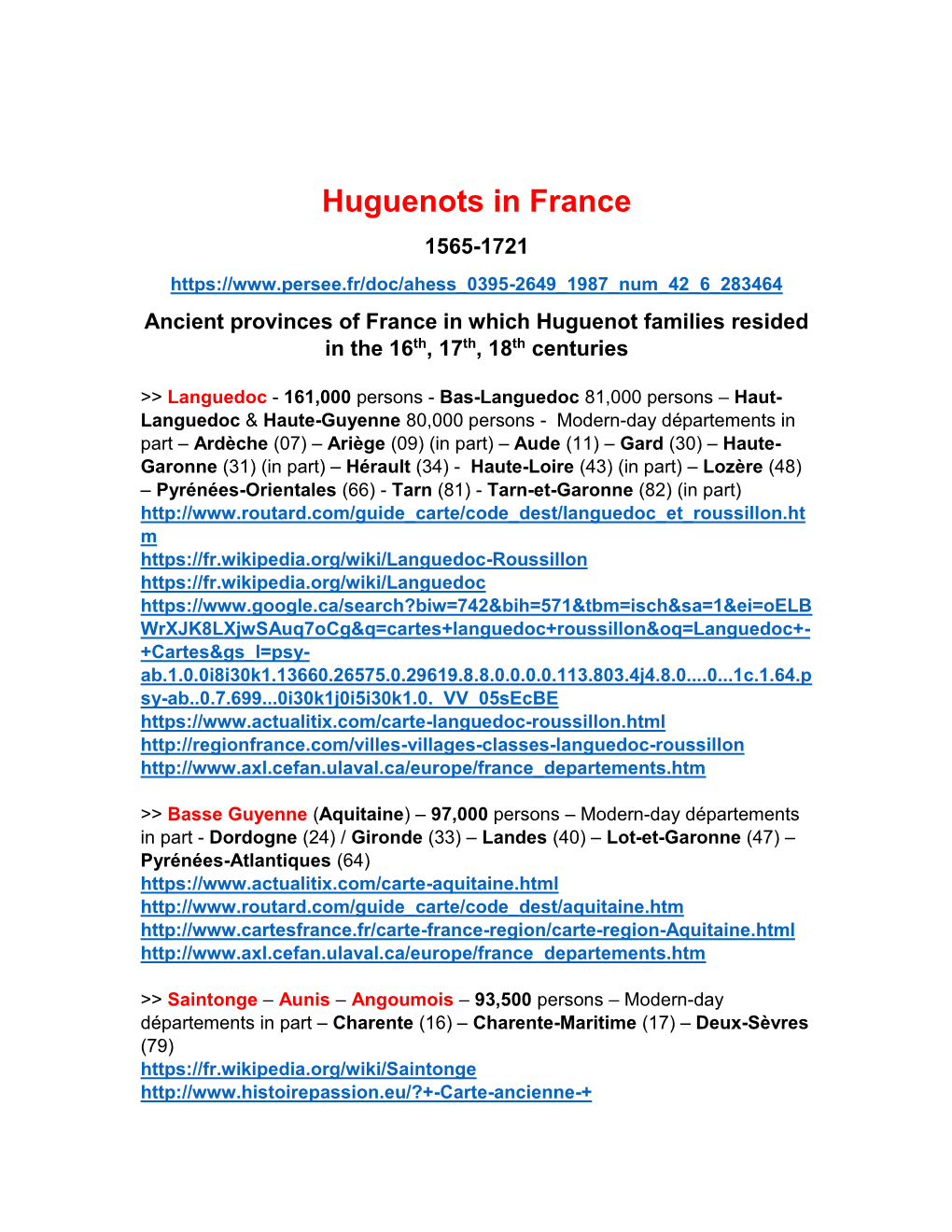 Huguenots in France