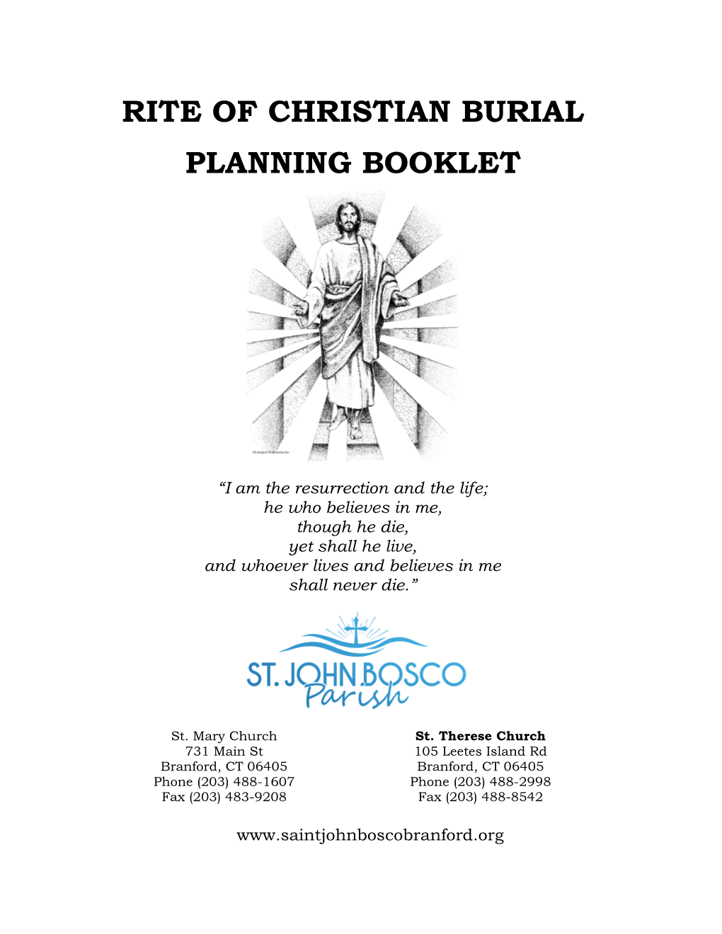 Rite of Christian Burial Planning Booklet