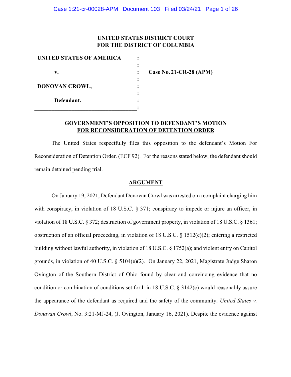 Case 1:21-Cr-00028-APM Document 103 Filed 03/24/21 Page 1 of 26