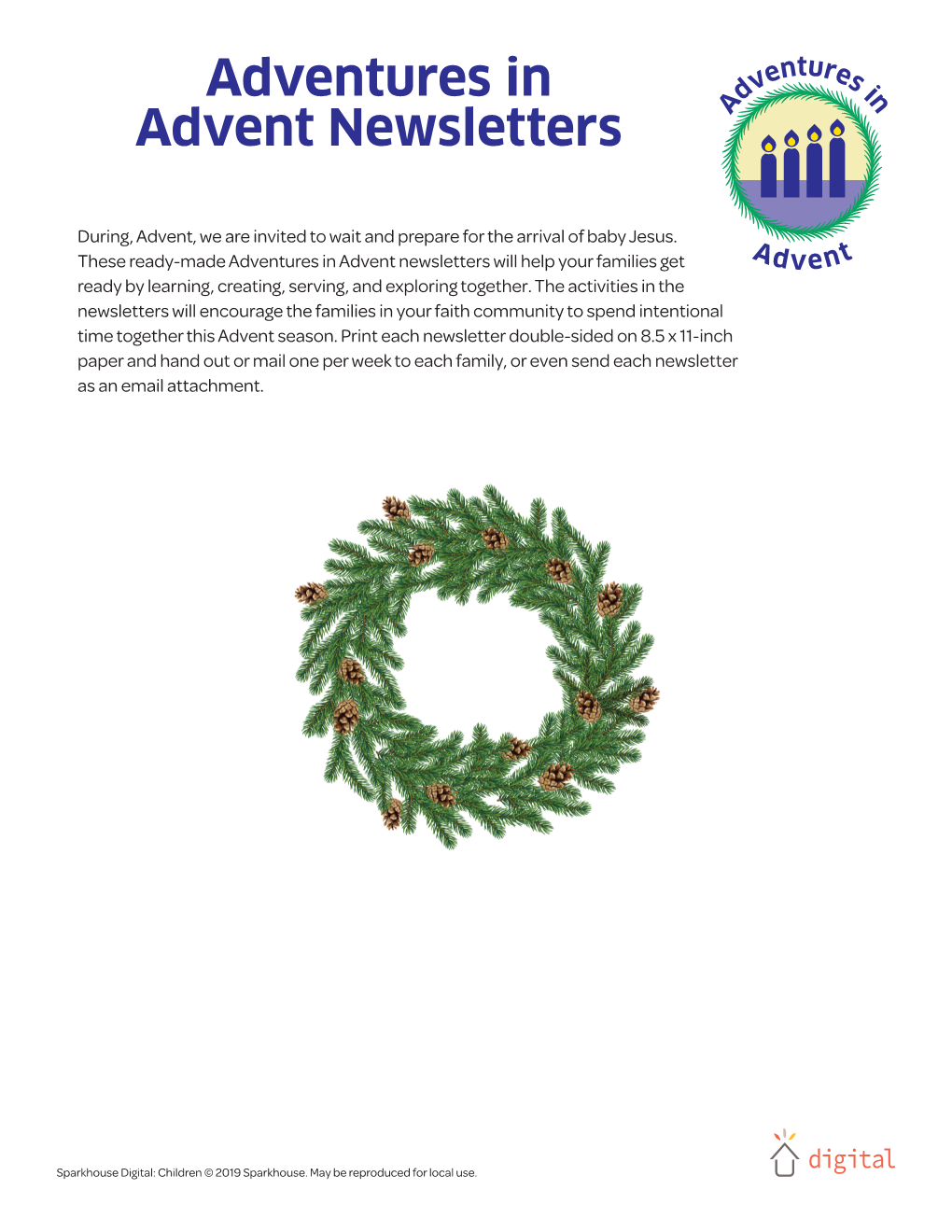 Adventures in Advent Newsletters Will Help Your Families Get Dvent Ready by Learning, Creating, Serving, and Exploring Together