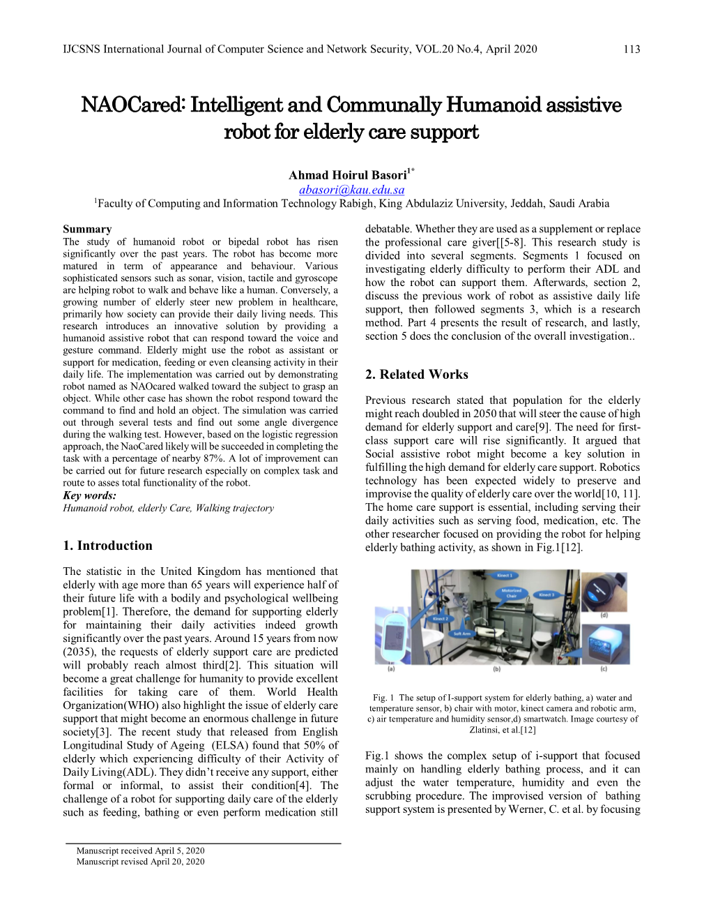 Intelligent and Communally Humanoid Assistive Robot for Elderly Care Support