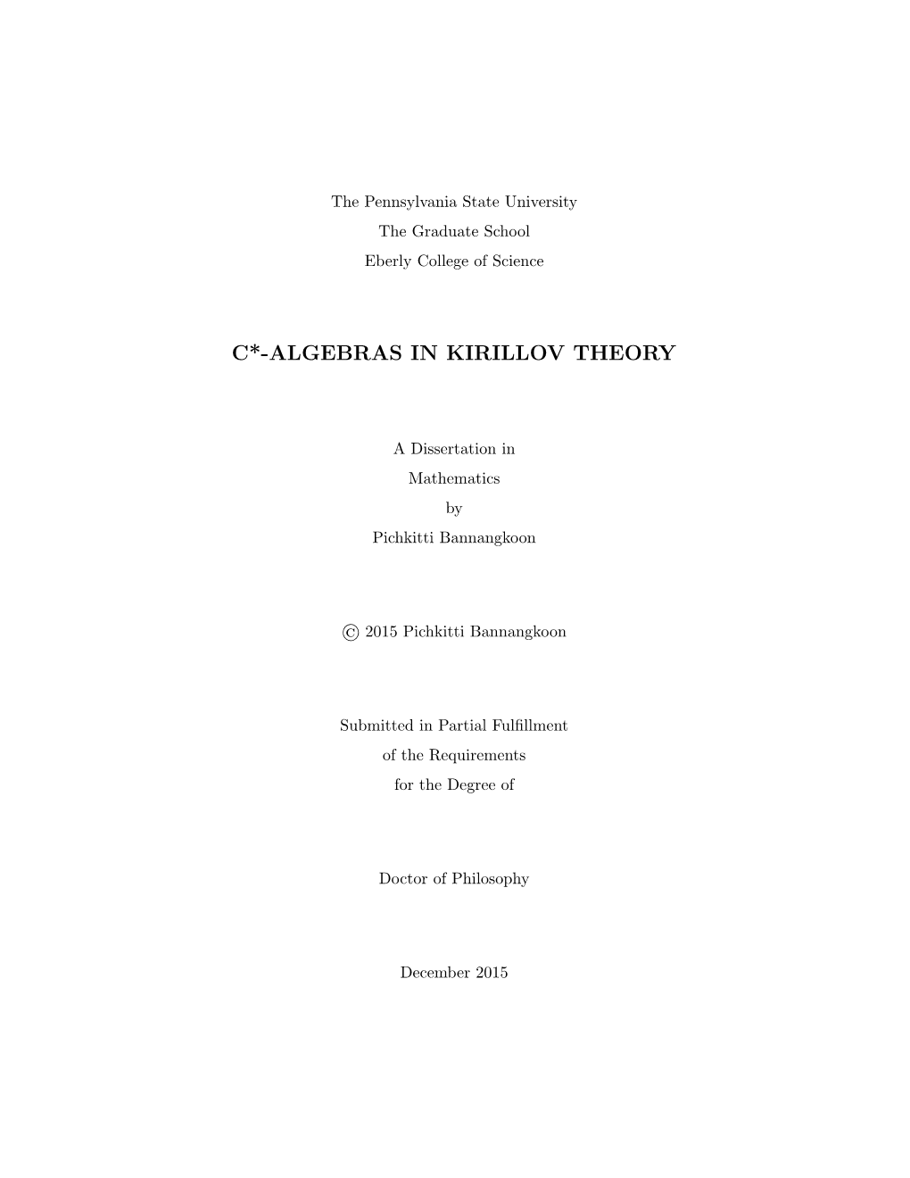 C*-Algebras in Kirillov Theory