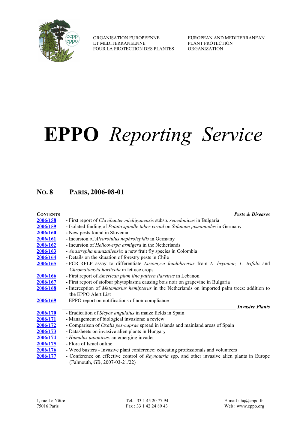 EPPO Reporting Service