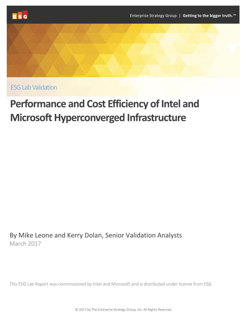 Performance and Cost Efficiency of Intel and Microsoft Hyperconverged Infrastructure