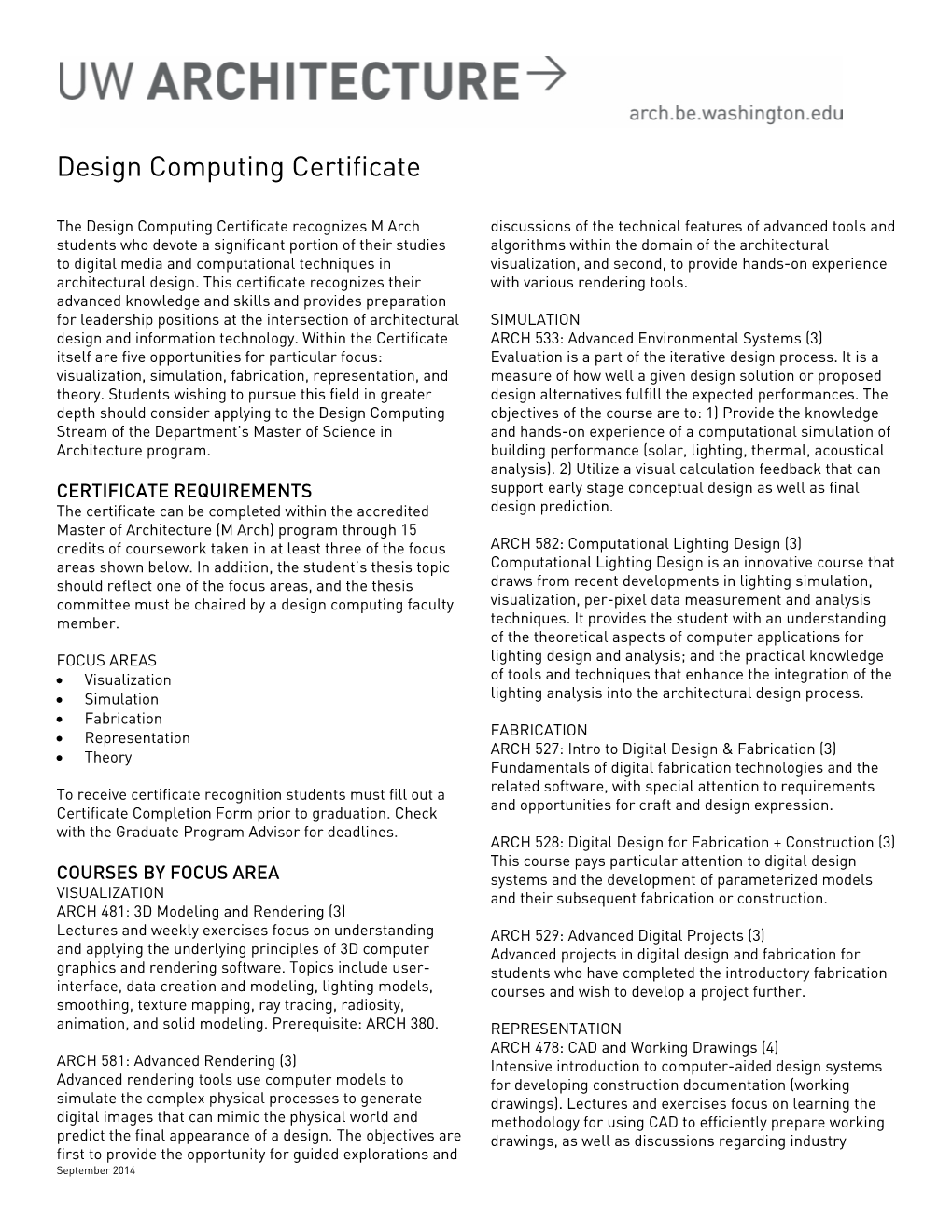 Design Computing Certificate