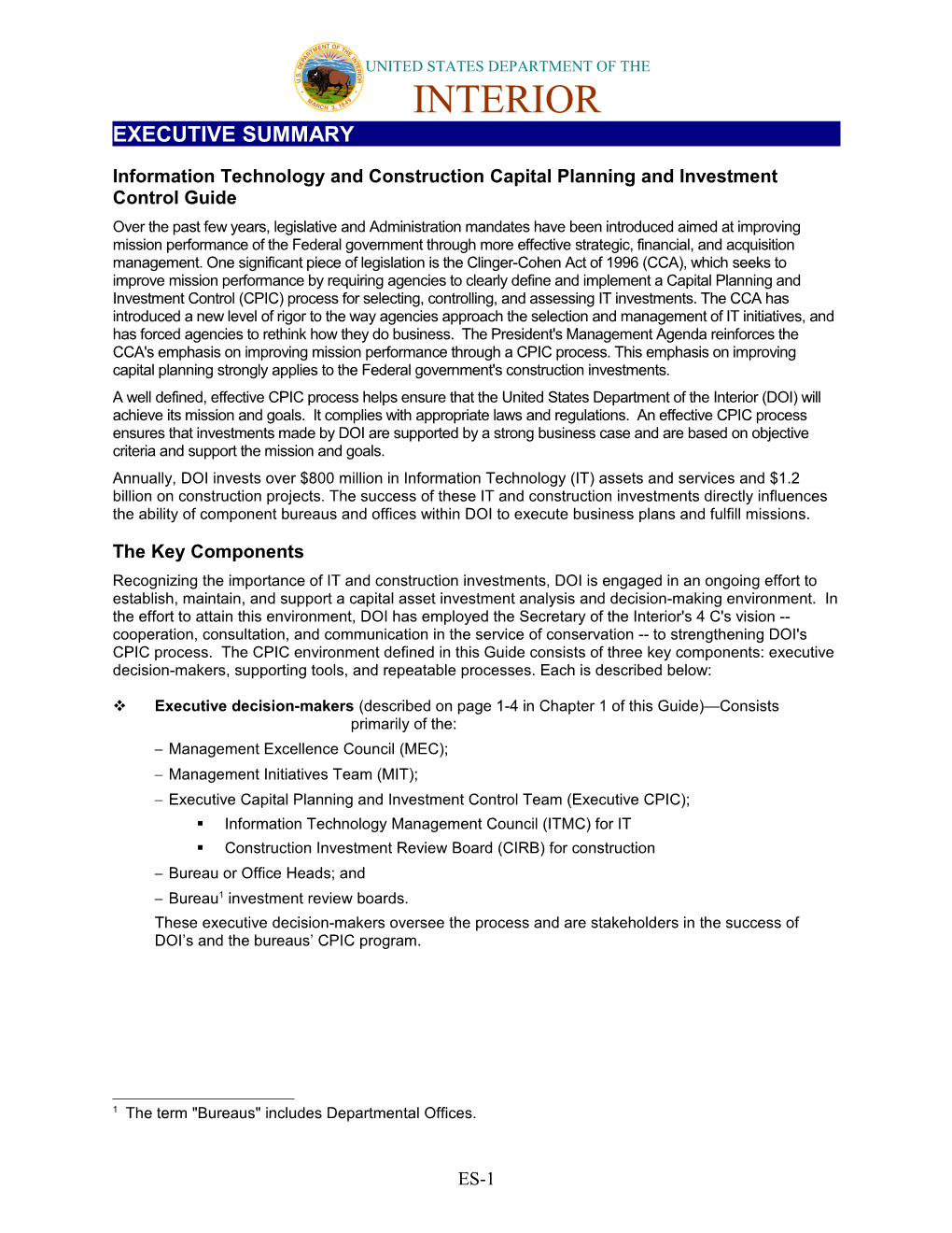 Information Technology and Construction Capital Planning and Investment Control Guide