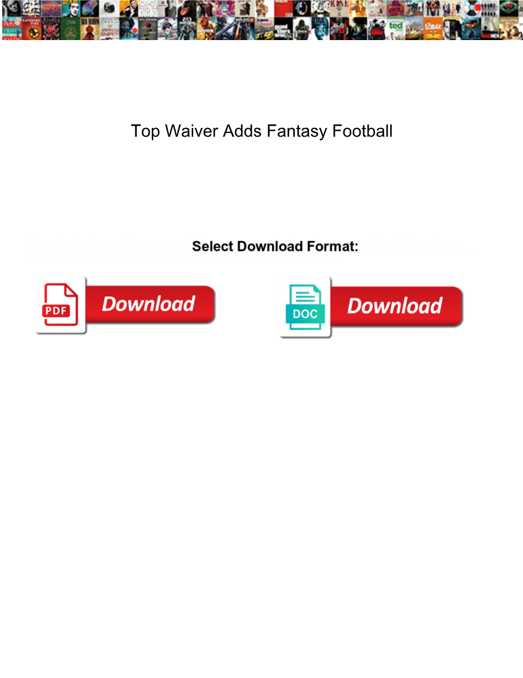 Top Waiver Adds Fantasy Football