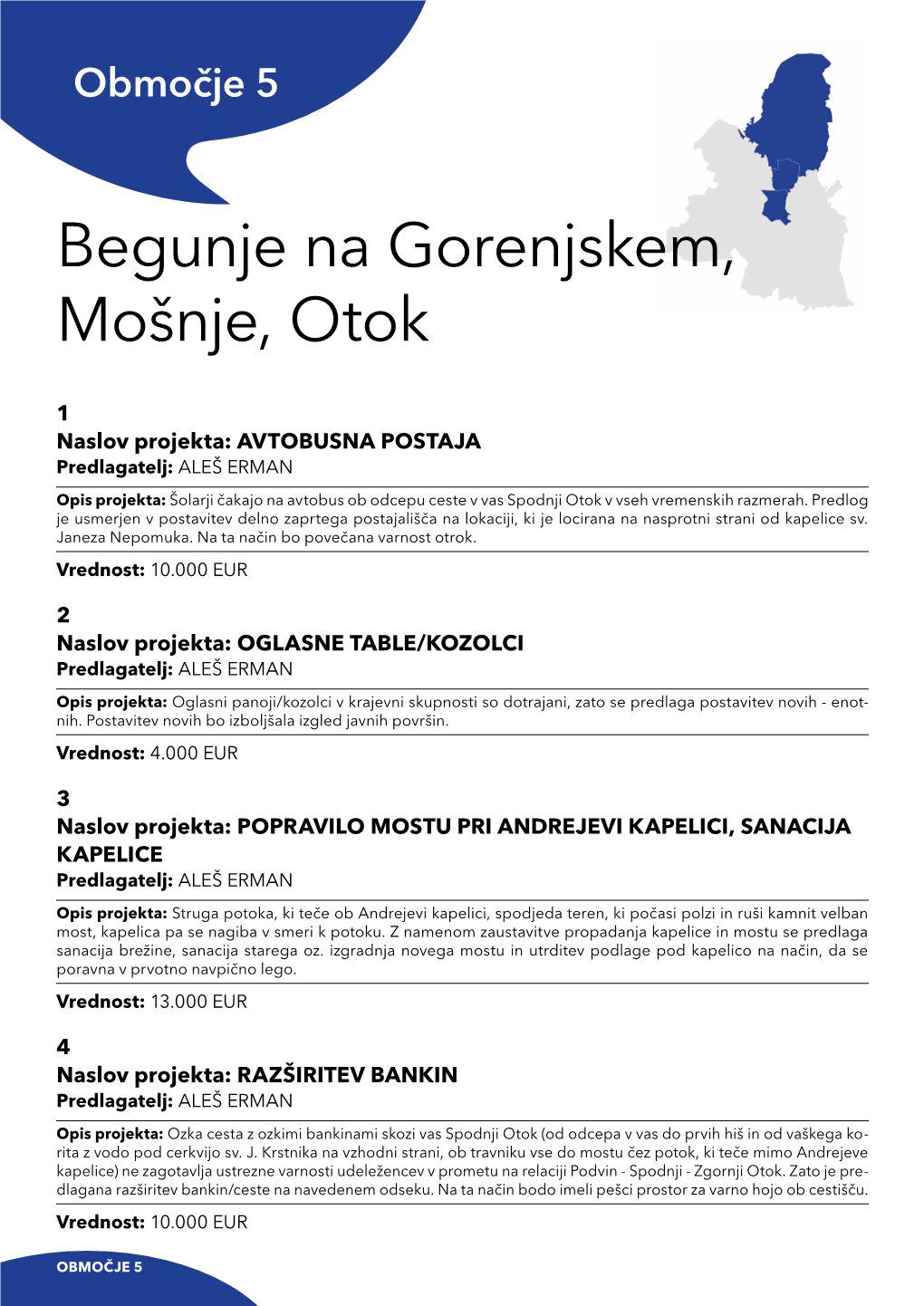 Begunje Na Gorenjskem, Mošnje, Otok