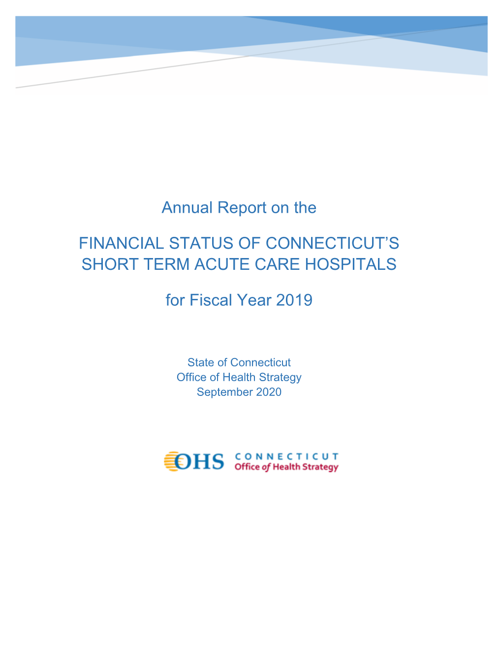 Annual Report on the Financial Status of Connecticut's Short