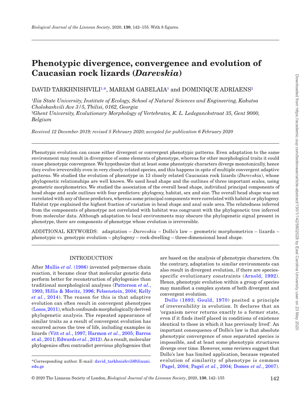 Phenotypic Divergence, Convergence and Evolution of Caucasian Rock