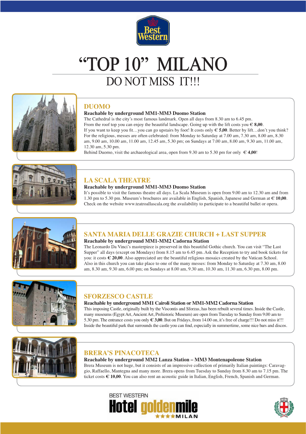 “Top 10” Milano Do Not Miss It!!!