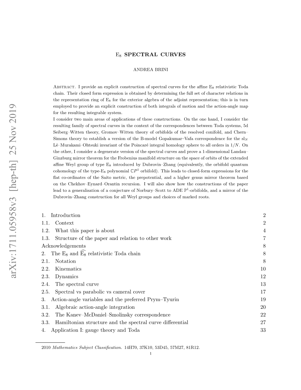 Arxiv:1711.05958V3 [Hep-Th] 25 Nov 2019 2.3