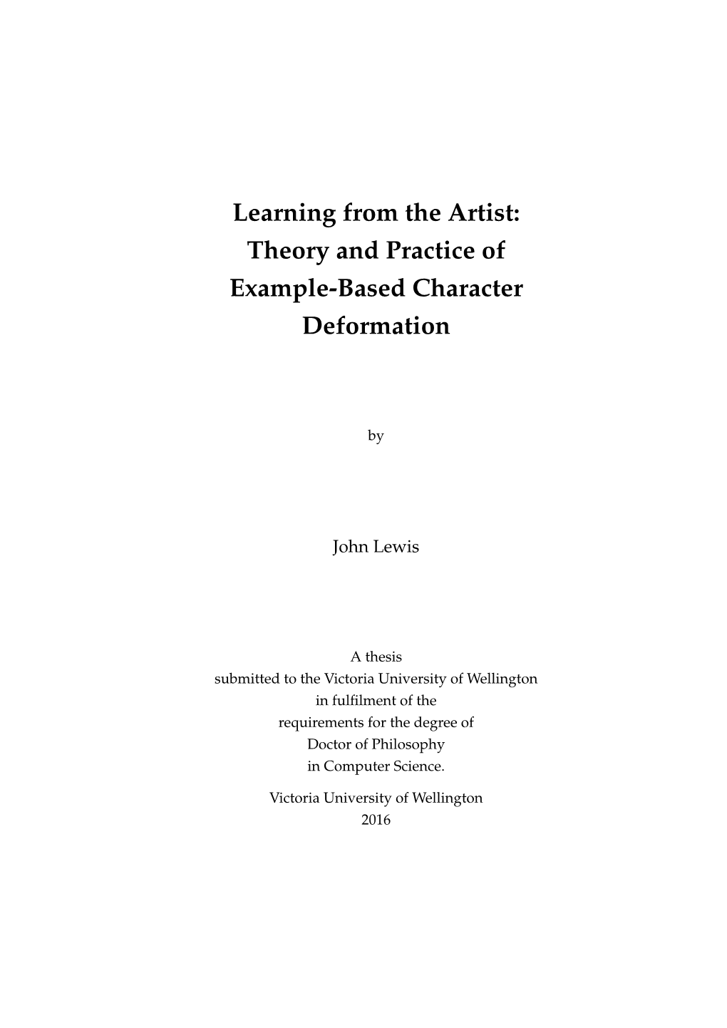 Learning from the Artist: Theory and Practice of Example-Based Character Deformation