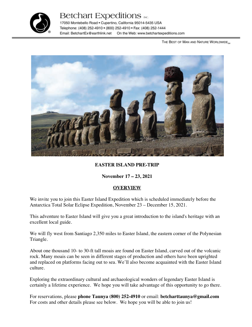 Easter Island Pre-Trip