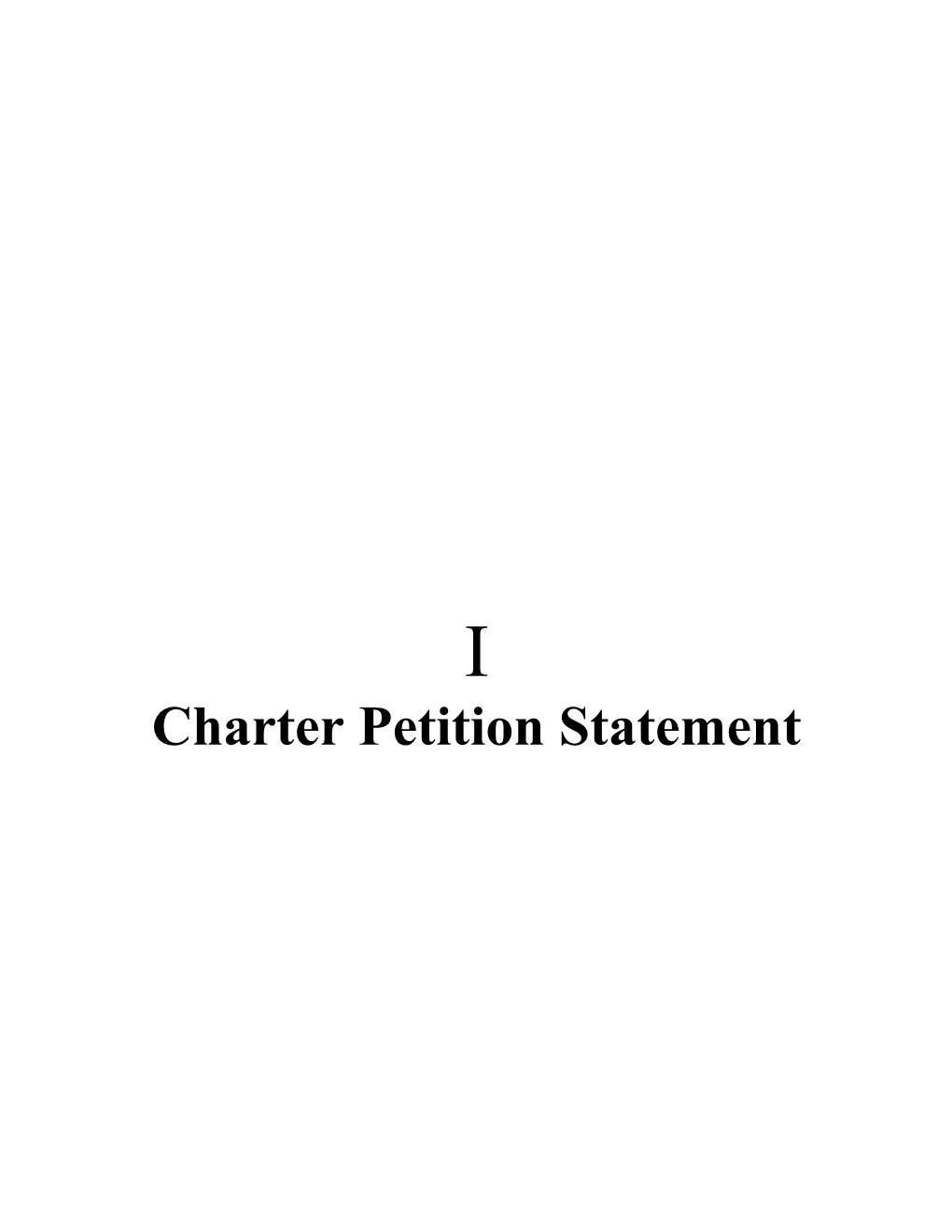 Charter Petition Statement