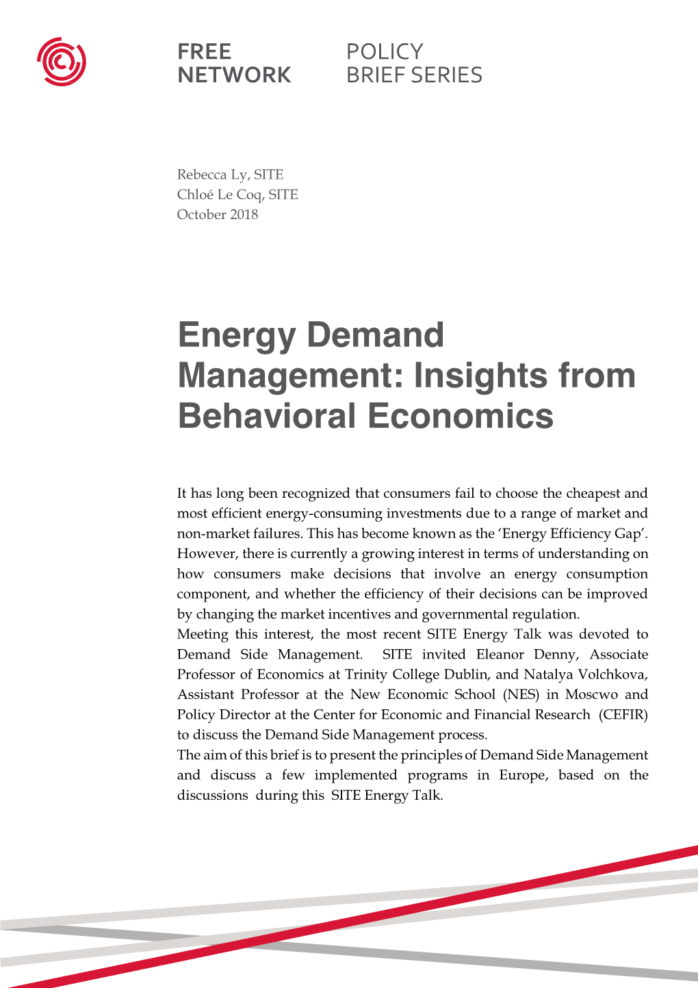 Energy Demand Management: Insights from Behavioral Economics