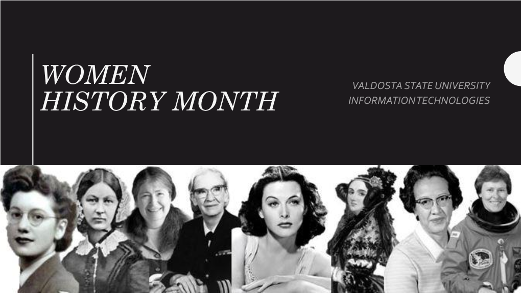 WOMEN HISTORY MONTH Then