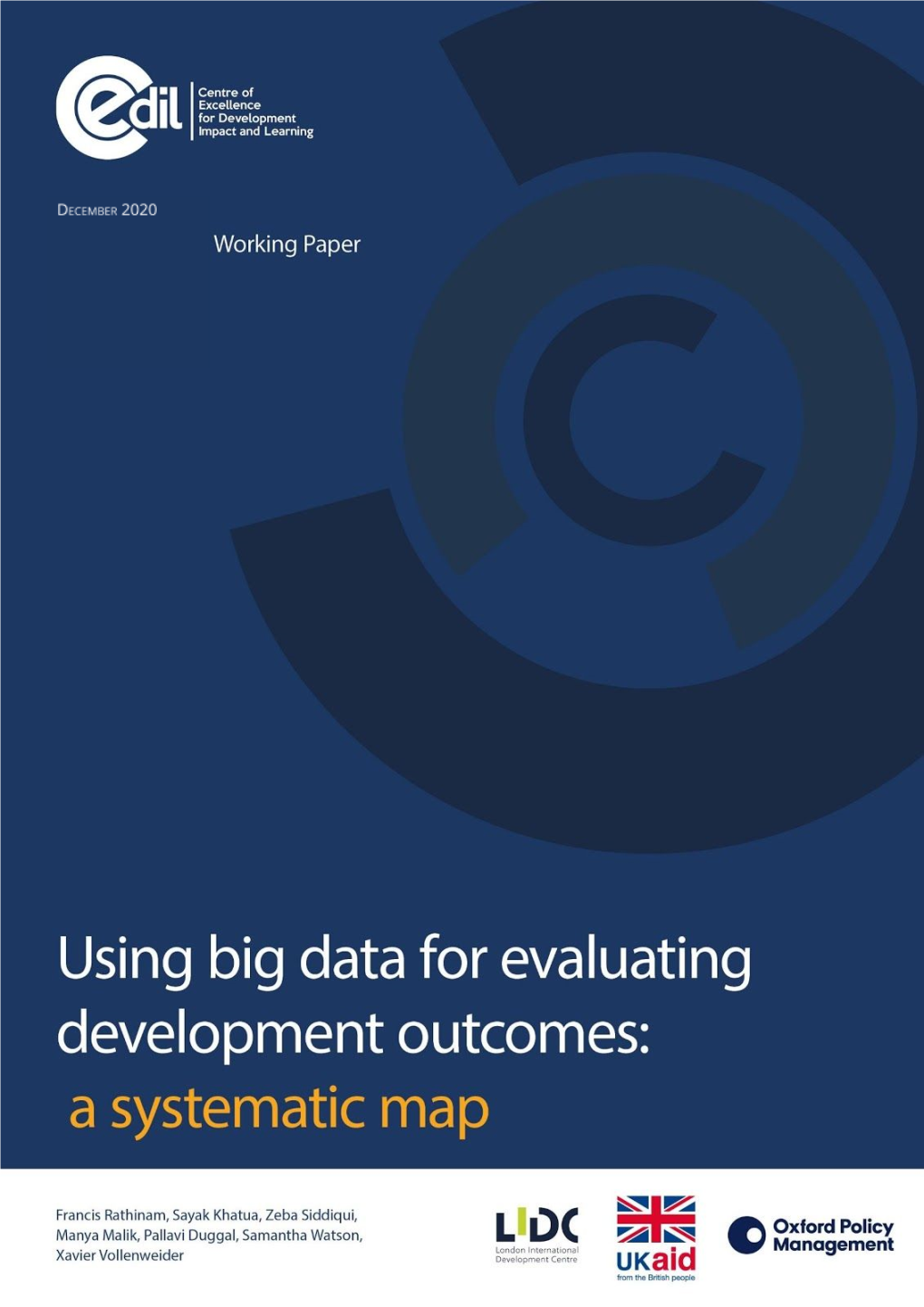 Using Big Data for Evaluating Development Outcomes: a Systematic Map About CEDIL