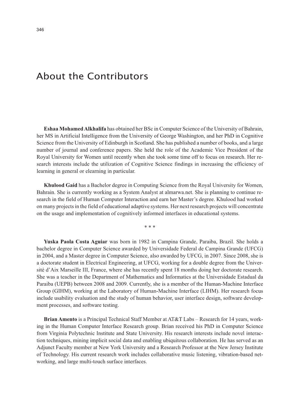 About the Contributors