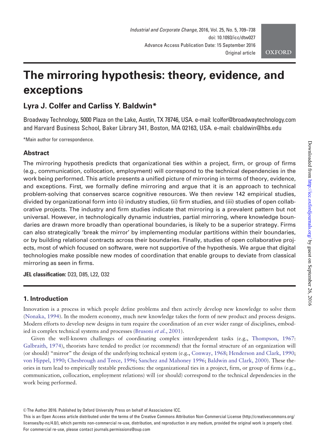 The Mirroring Hypothesis: Theory, Evidence, and Exceptions Lyra J