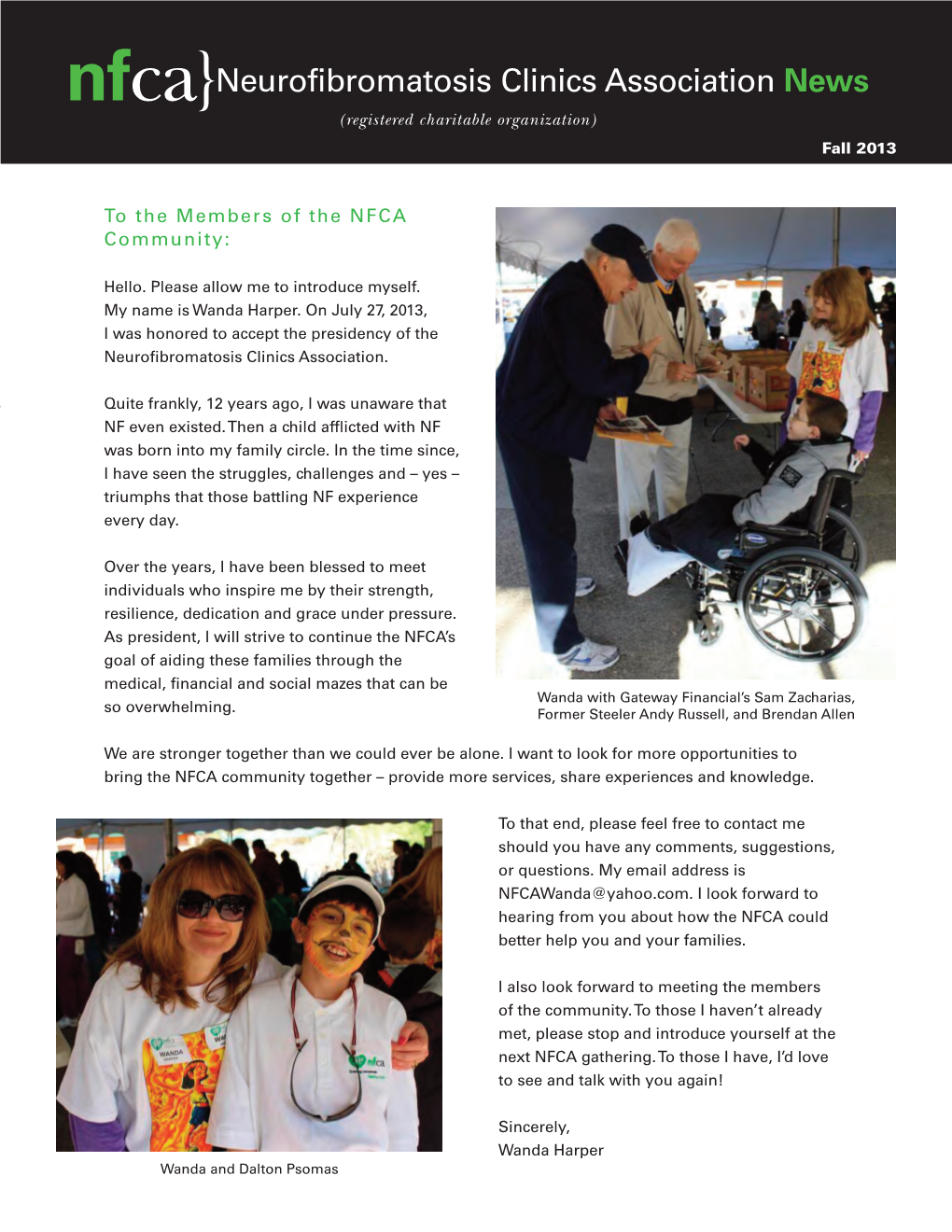 Nfca}Neurofibromatosis Clinics Association News (Registered Charitable Organization) Fall 2013