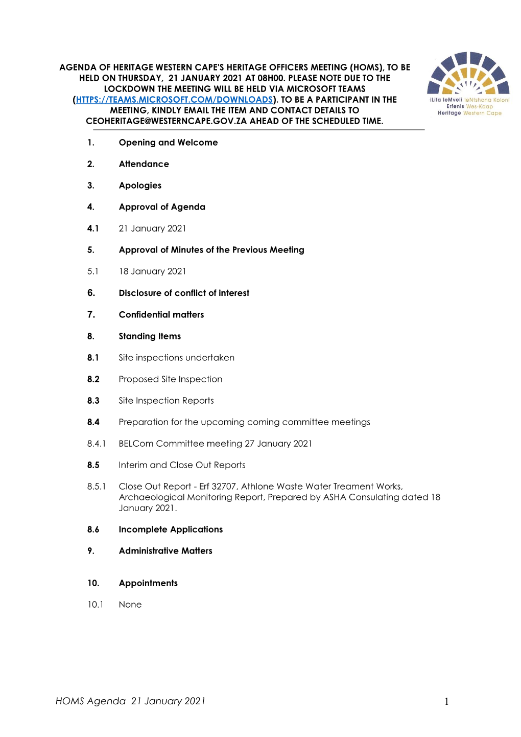 Approved Homs AGENDA- 21 January 2021 WD.Pdf