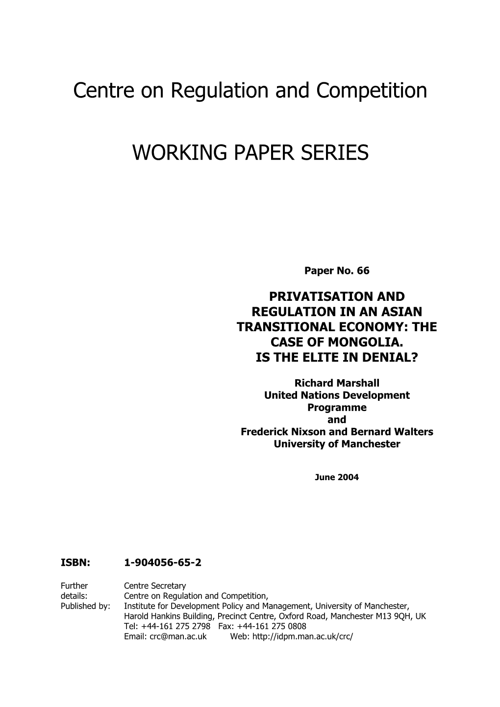 Privatisation and Regulation in an Asian Transitional