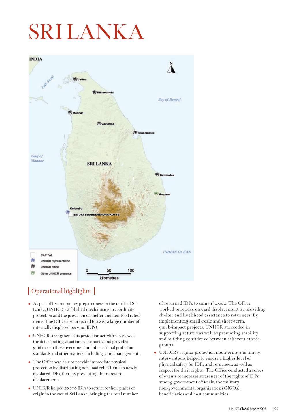 L As Part of Its Emergency Preparedness in the North of Sri of Returned Idps to Some 180,000