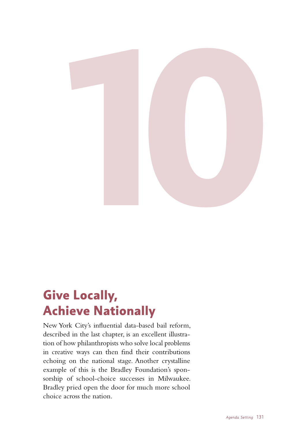Give Locally, Achieve Nationally