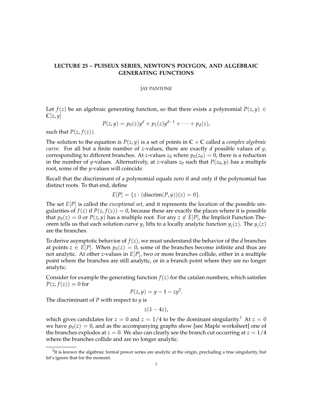 Puiseux Series, Newton's Polygons, and Algebraic